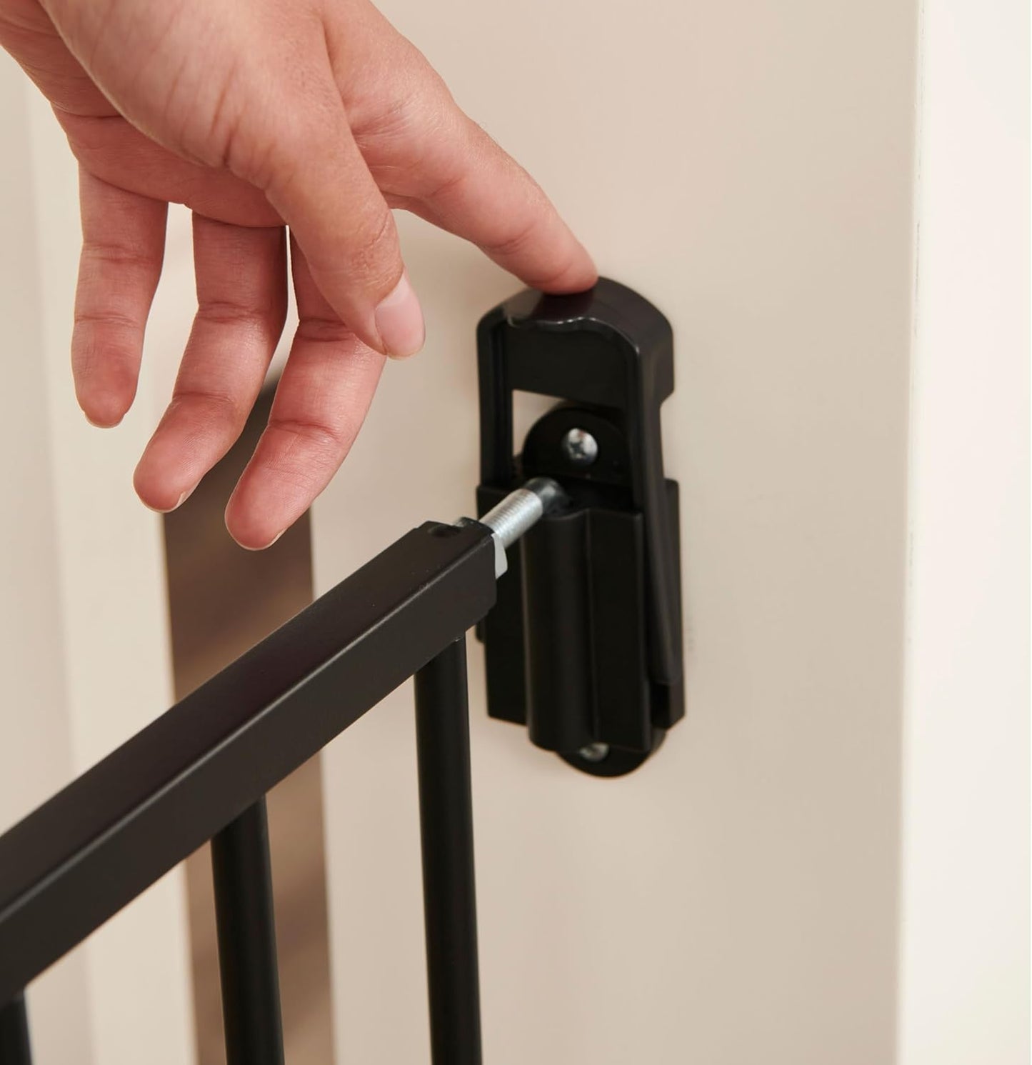 2-in-1 Extra Tall Easy Swing Stairway and Hallway Walk Through Baby Gate, White, 24" - 40.5" Wide