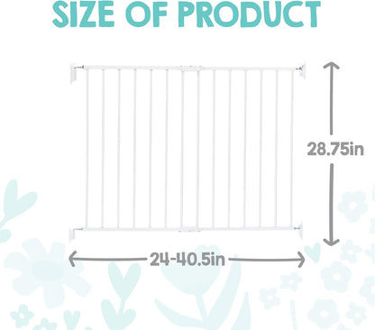 2-in-1 Extra Tall Easy Swing Stairway and Hallway Walk Through Baby Gate, White, 24" - 40.5" Wide
