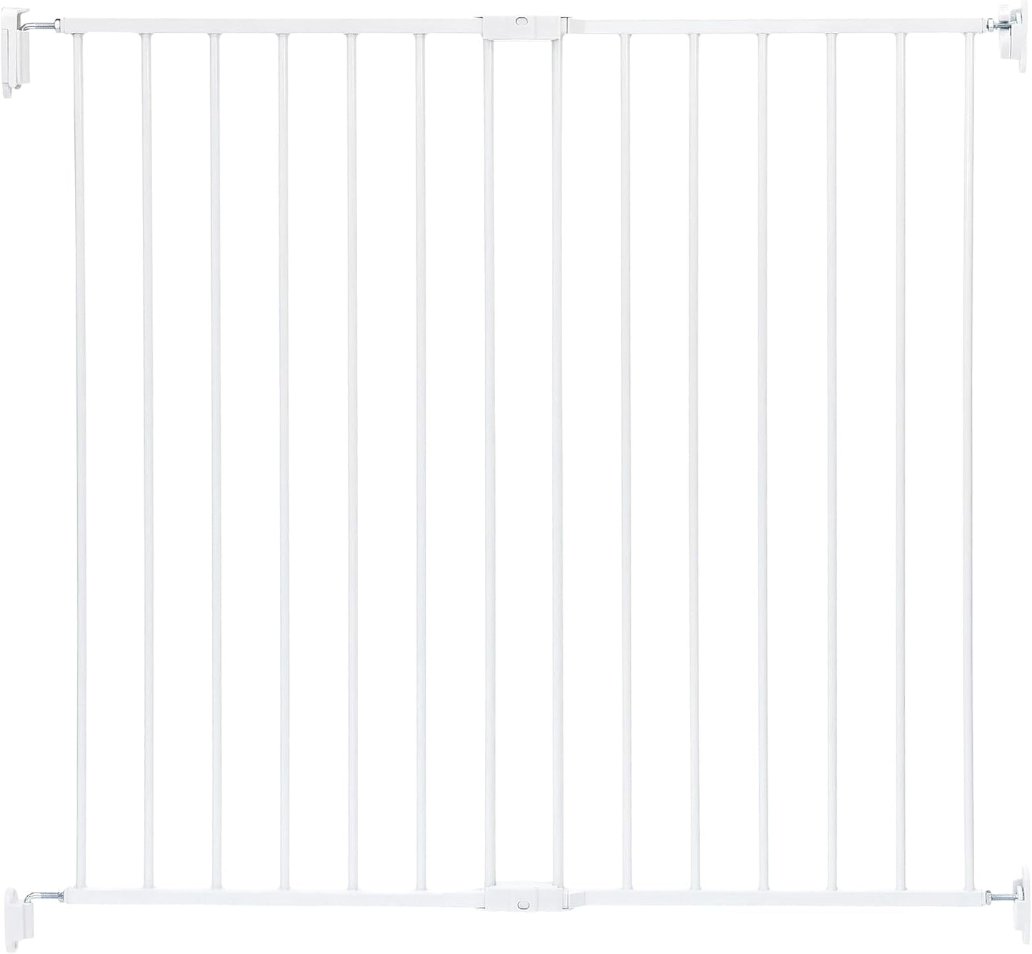 2-in-1 Extra Tall Easy Swing Stairway and Hallway Walk Through Baby Gate, White, 24" - 40.5" Wide