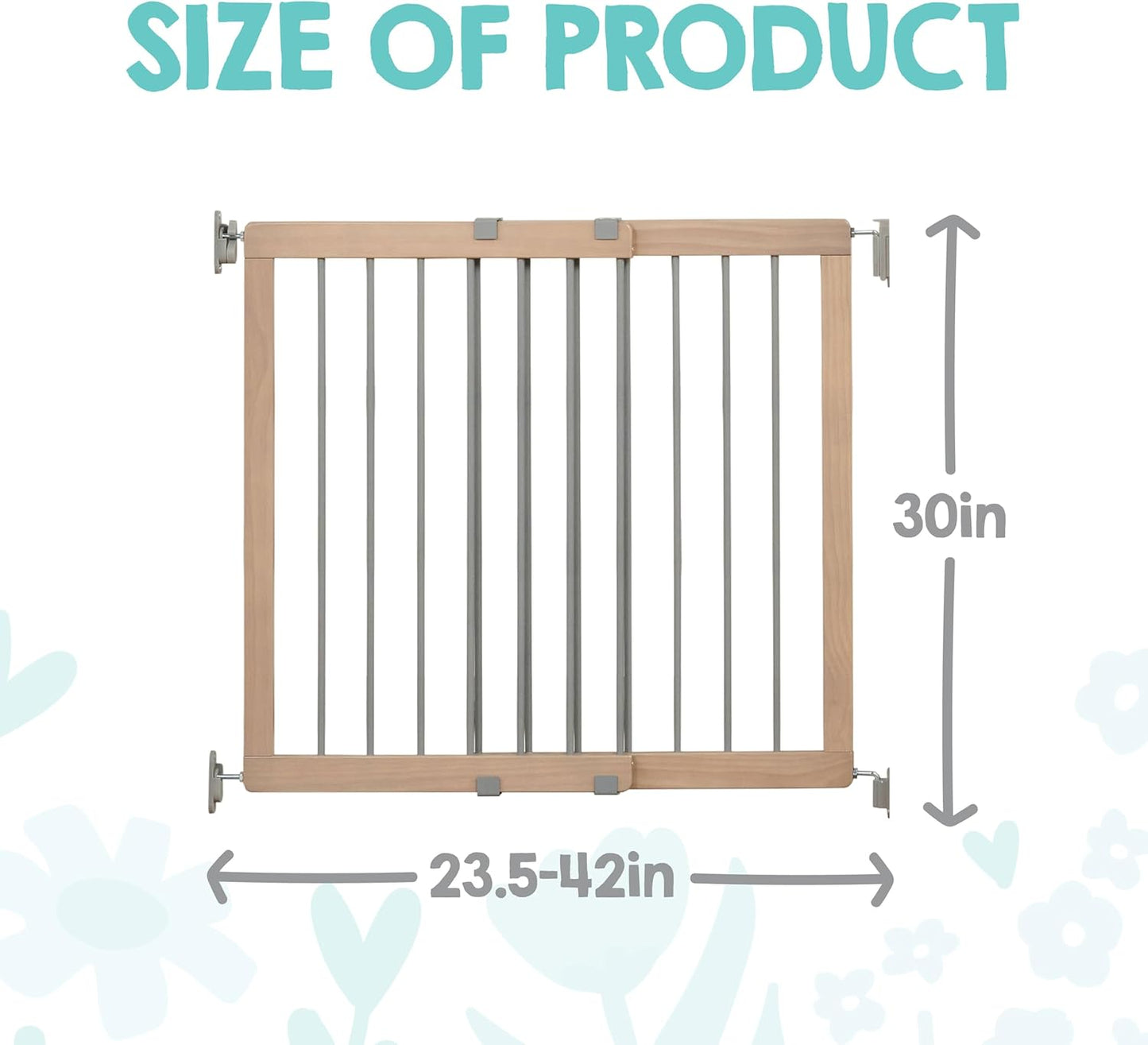 2-in-1 Extra Tall Easy Swing Stairway and Hallway Walk Through Baby Gate, White, 24" - 40.5" Wide