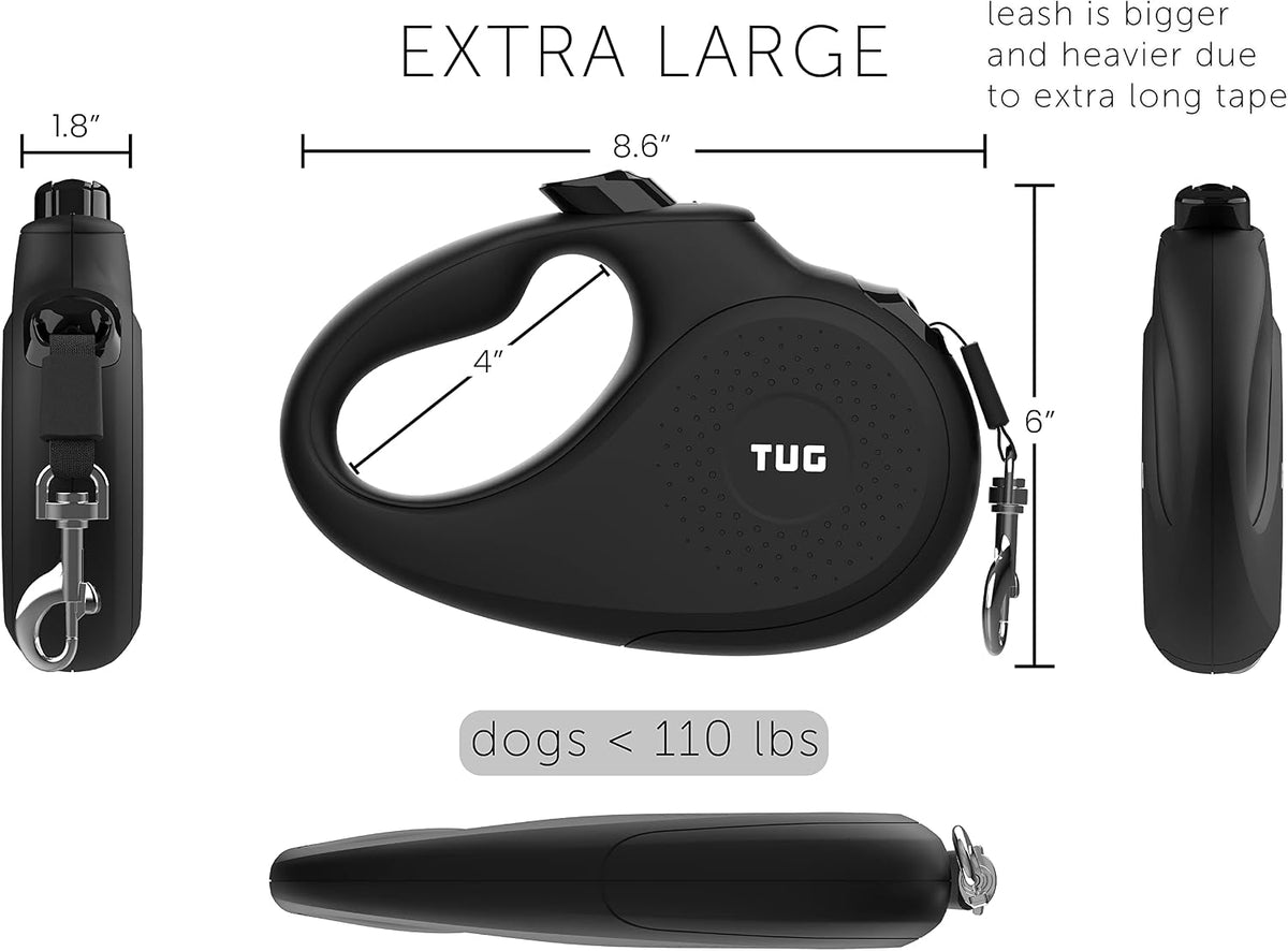 Original Retractable Dog Leash, 16 ft (Large, White)