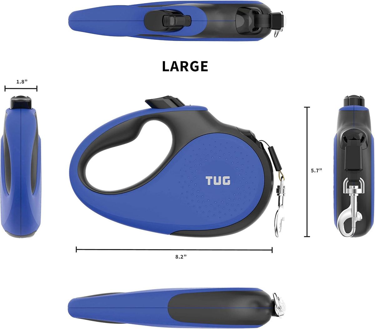 Original Retractable Dog Leash, 16 ft (Large, White)