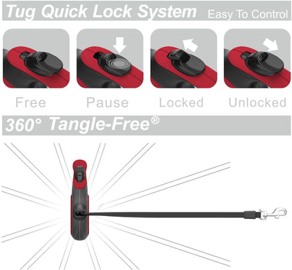 Original Retractable Dog Leash, 16 ft (Large, White)