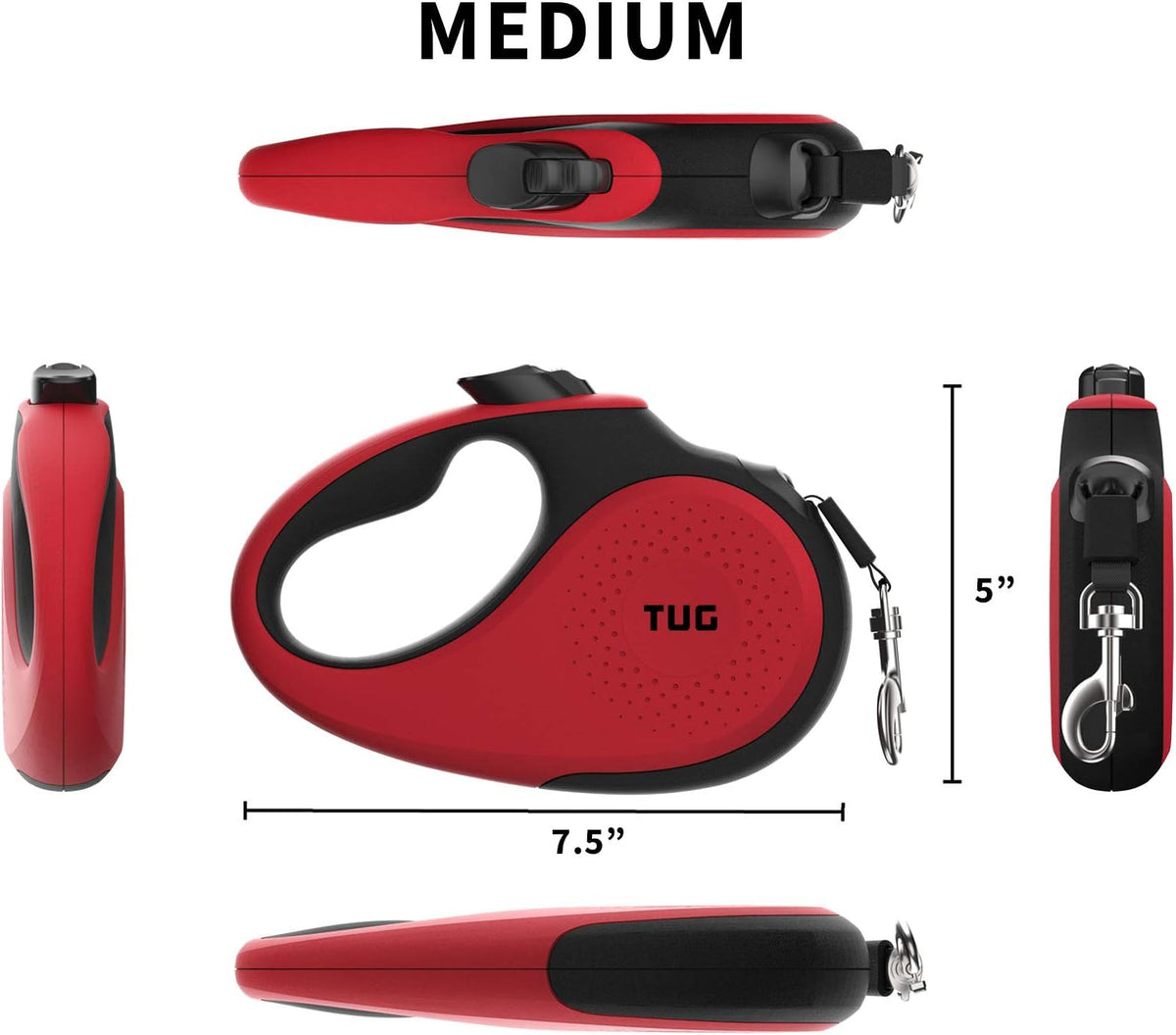 Original Retractable Dog Leash, 16 ft (Large, White)