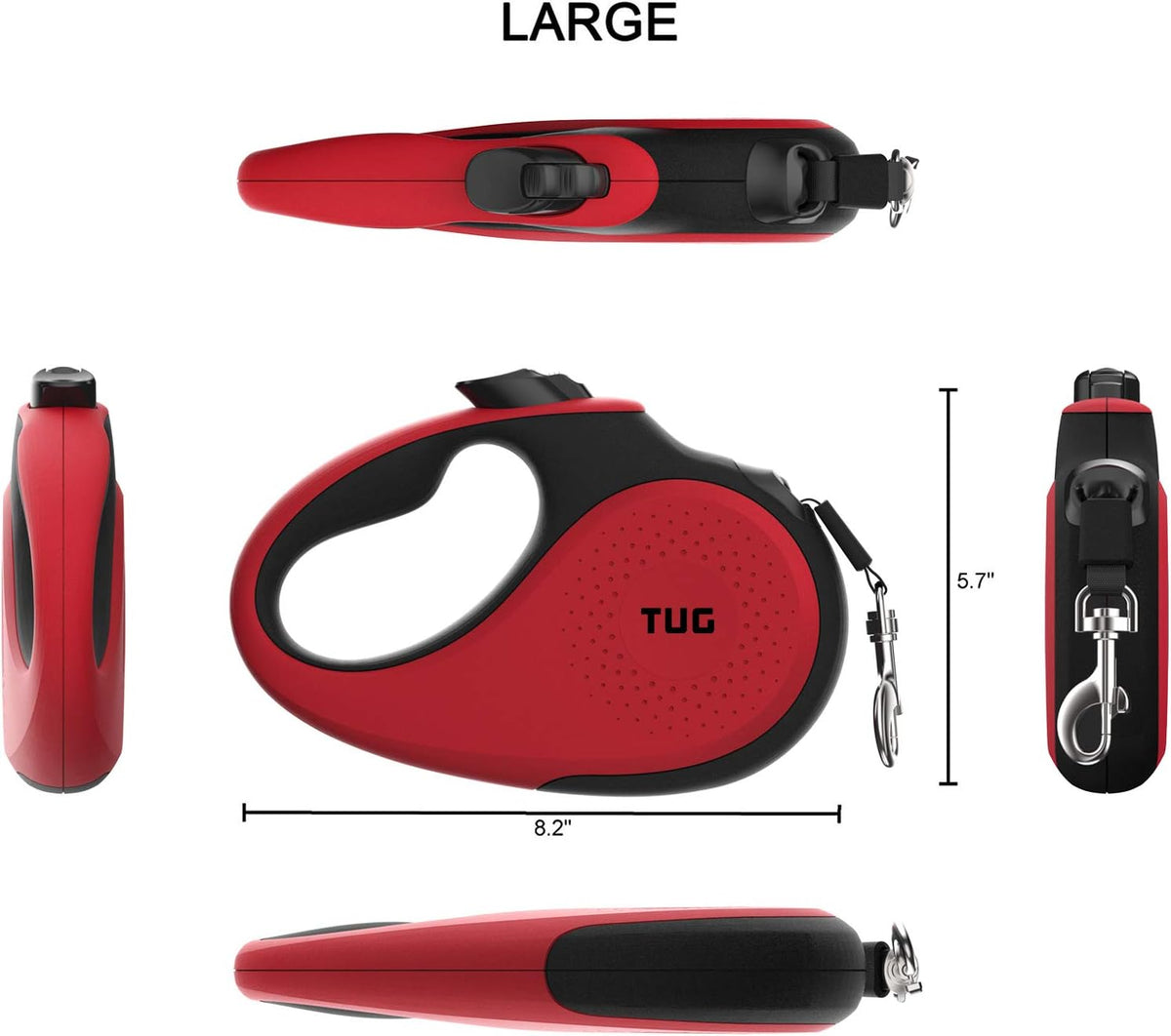 Original Retractable Dog Leash, 16 ft (Large, White)