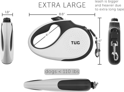 Original Retractable Dog Leash, 16 ft (Large, White)