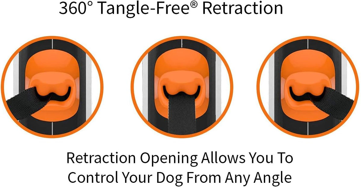 Original Retractable Dog Leash, 16 ft (Large, White)