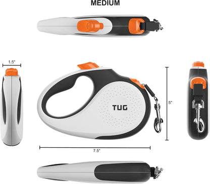 Original Retractable Dog Leash, 16 ft (Large, White)