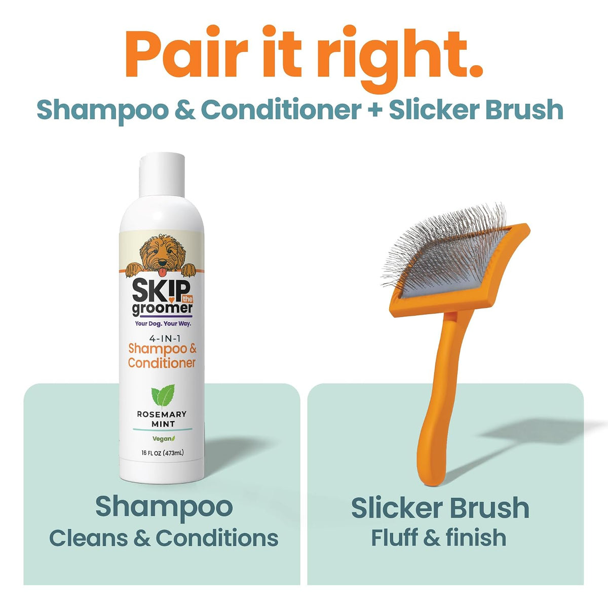 Slicker Brush for Dogs, Goldendoodle Brush for Fluff – Routine Essential for Poodles, Bernedoodles & Long Haired Breeds, Gentle Dematting & Easy-Clean Bristles –