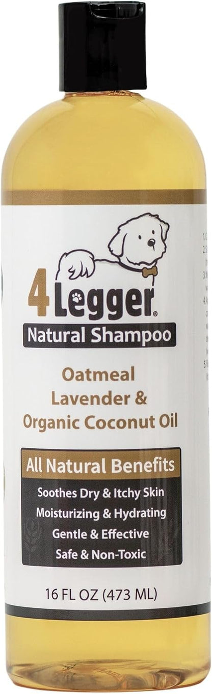 All Natural Organic Oatmeal Dog Shampoo for Itchy Skin with Aloe, Coconut & Lavender Essential Oil, Hypoallergenic, Moisturizing for Normal, Dry, Itchy, or Sensitive Skin, USA Made, 16 oz