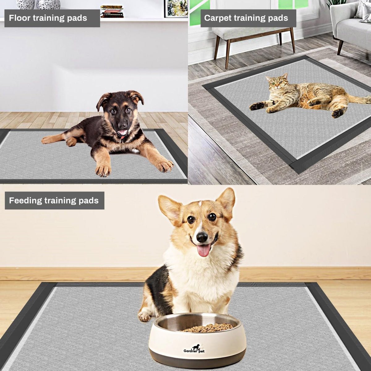 Charcoal Puppy Pads, XL 28"x34", All Edge-Wrapped, Odor-Control Thick Pad