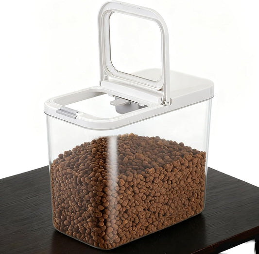 Pet Food Storage Container with Lid & Scooper 10-15lbs/12L Dog Food Storage Container Clear Airtight Cat Food Storage Container BPA Free Dog Treat Container Store Dry Food for Pantry Kitchen