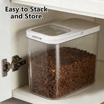 Pet Food Storage Container with Lid & Scooper 10-15lbs/12L Dog Food Storage Container Clear Airtight Cat Food Storage Container BPA Free Dog Treat Container Store Dry Food for Pantry Kitchen