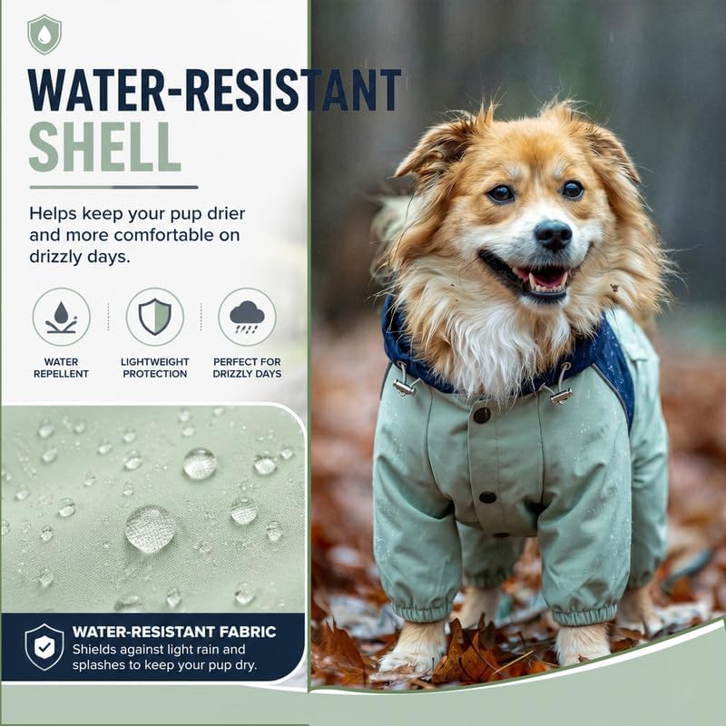 Dog Raincoat Full-Coverage - Waterproof Outdoor Rain Jacket for Small & Medium Dogs Purple Size XXS