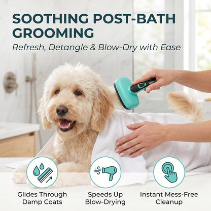 Self Cleaning Slicker Brush for Dog and Cat Shedding | Skin Friendly Deshedding Brush for Short or Long Haired Dogs & Cats, One-Click Retractable for Easy Cleaning Flying Hair