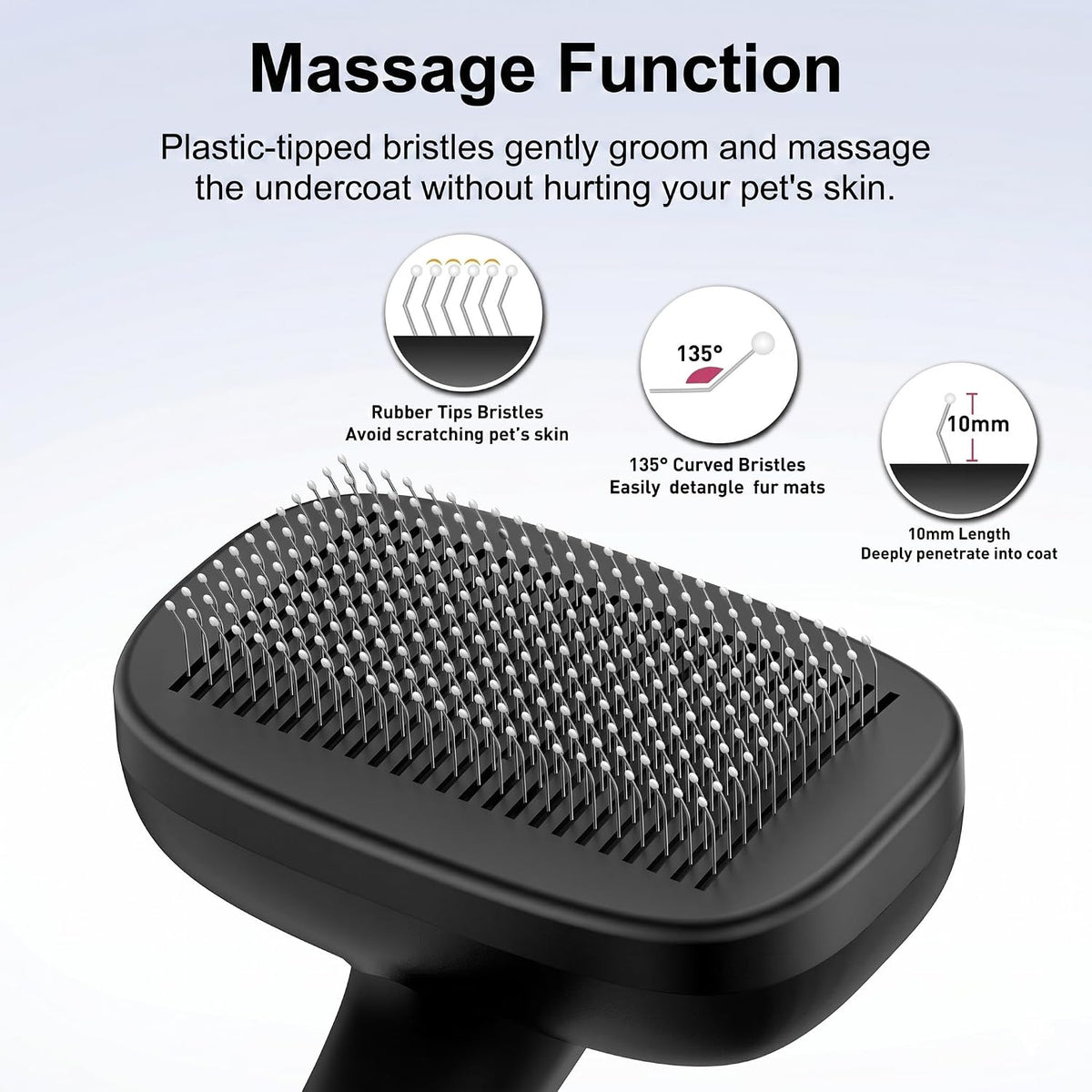 Self Cleaning Slicker Brush for Dog and Cat Shedding | Skin Friendly Deshedding Brush for Short or Long Haired Dogs & Cats, One-Click Retractable for Easy Cleaning Flying Hair