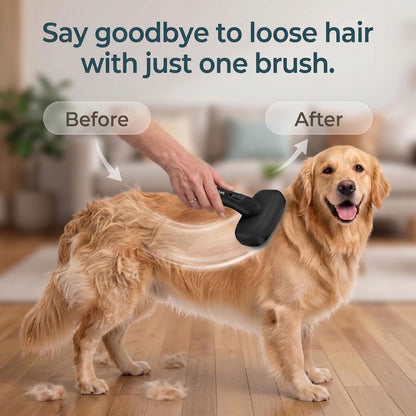 Self Cleaning Slicker Brush for Dog and Cat Shedding | Skin Friendly Deshedding Brush for Short or Long Haired Dogs & Cats, One-Click Retractable for Easy Cleaning Flying Hair