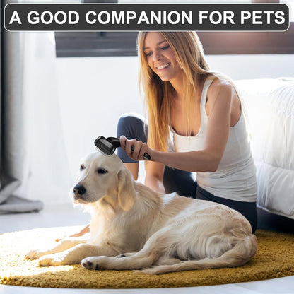 Self Cleaning Slicker Brush for Dog and Cat Shedding | Skin Friendly Deshedding Brush for Short or Long Haired Dogs & Cats, One-Click Retractable for Easy Cleaning Flying Hair