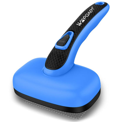 Self Cleaning Slicker Brush for Dog and Cat Shedding | Skin Friendly Deshedding Brush for Short or Long Haired Dogs & Cats, One-Click Retractable for Easy Cleaning Flying Hair