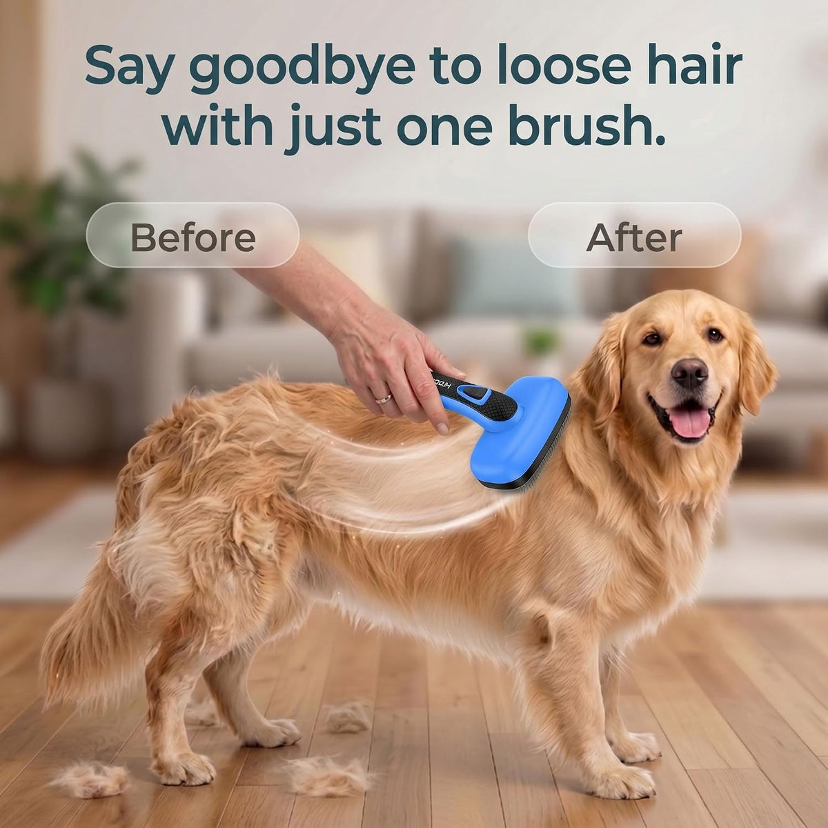 Self Cleaning Slicker Brush for Dog and Cat Shedding | Skin Friendly Deshedding Brush for Short or Long Haired Dogs & Cats, One-Click Retractable for Easy Cleaning Flying Hair