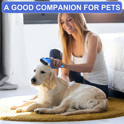 Self Cleaning Slicker Brush for Dog and Cat Shedding | Skin Friendly Deshedding Brush for Short or Long Haired Dogs & Cats, One-Click Retractable for Easy Cleaning Flying Hair