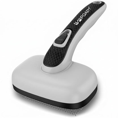 Self Cleaning Slicker Brush for Dog and Cat Shedding | Skin Friendly Deshedding Brush for Short or Long Haired Dogs & Cats, One-Click Retractable for Easy Cleaning Flying Hair