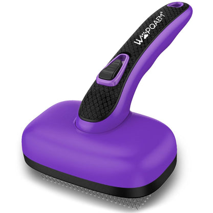 Self Cleaning Slicker Brush for Dog and Cat Shedding | Skin Friendly Deshedding Brush for Short or Long Haired Dogs & Cats, One-Click Retractable for Easy Cleaning Flying Hair