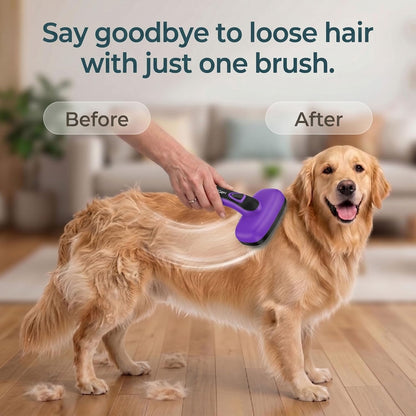 Self Cleaning Slicker Brush for Dog and Cat Shedding | Skin Friendly Deshedding Brush for Short or Long Haired Dogs & Cats, One-Click Retractable for Easy Cleaning Flying Hair