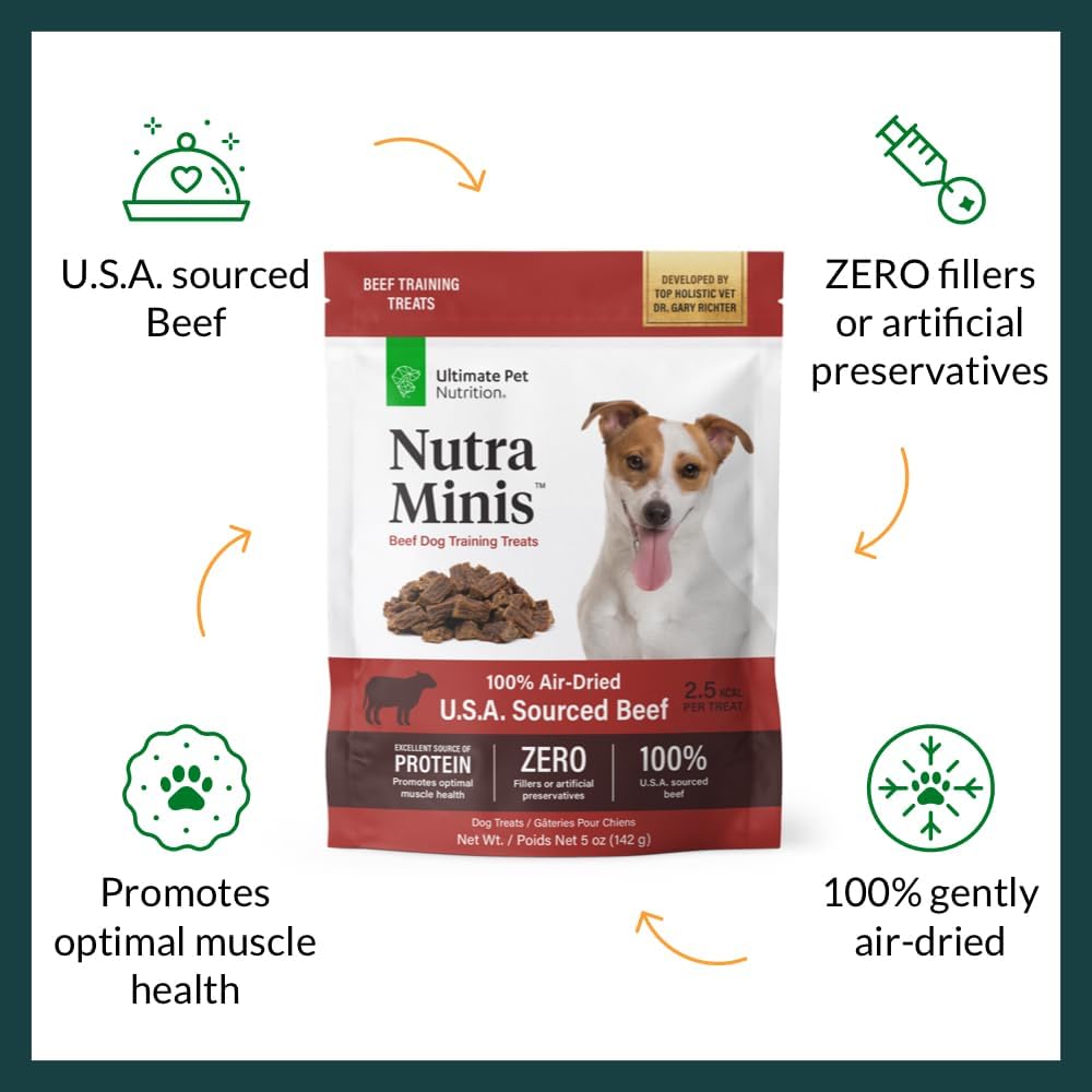 Nutra Minis Air-Dried Dog Training Treats, Beef