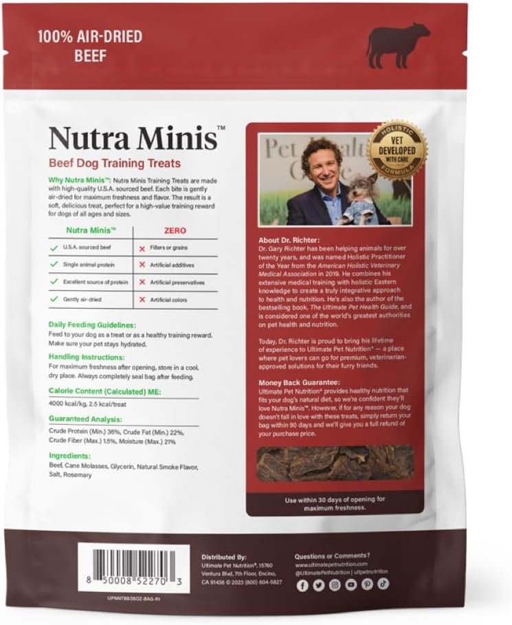 Nutra Minis Air-Dried Dog Training Treats, Beef