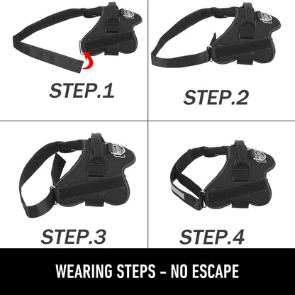 Dog Harness, No-Pull Reflective Dog Vest, Breathable Adjustable Pet Harness with Handle for Outdoor Walking - No More Pulling, Tugging or Choking (Blue, S)
