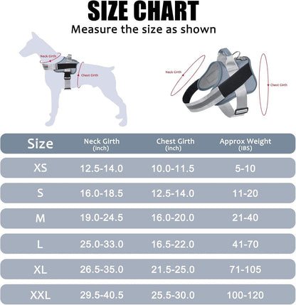 Dog Harness, No-Pull Reflective Dog Vest, Breathable Adjustable Pet Harness with Handle for Outdoor Walking - No More Pulling, Tugging or Choking (Blue, S)