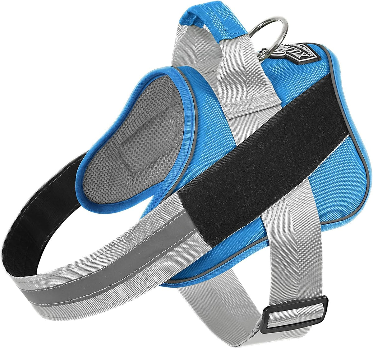 Dog Harness, No-Pull Reflective Dog Vest, Breathable Adjustable Pet Harness with Handle for Outdoor Walking - No More Pulling, Tugging or Choking (Blue, S)