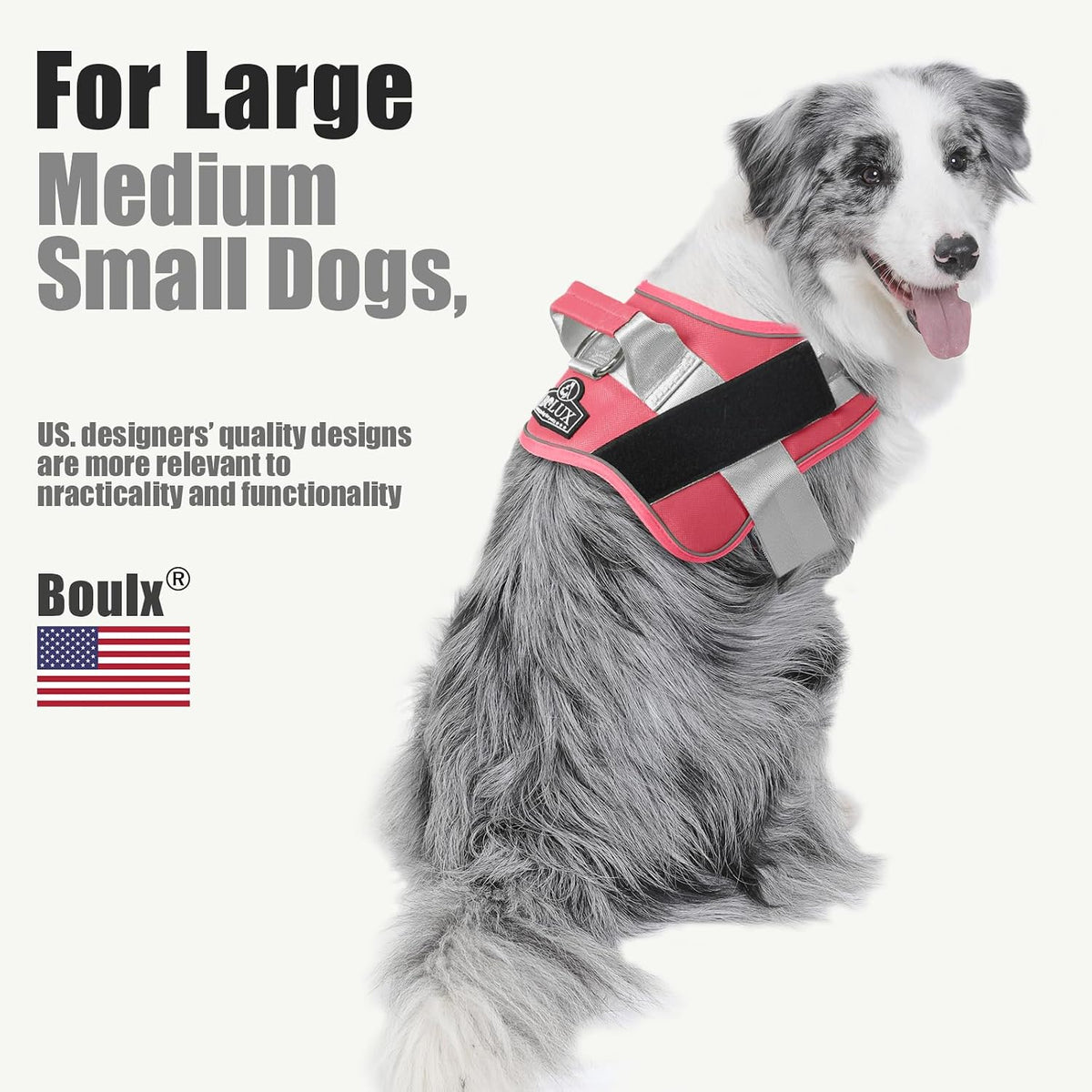 Dog Harness, No-Pull Reflective Dog Vest, Breathable Adjustable Pet Harness with Handle for Outdoor Walking - No More Pulling, Tugging or Choking (Blue, S)