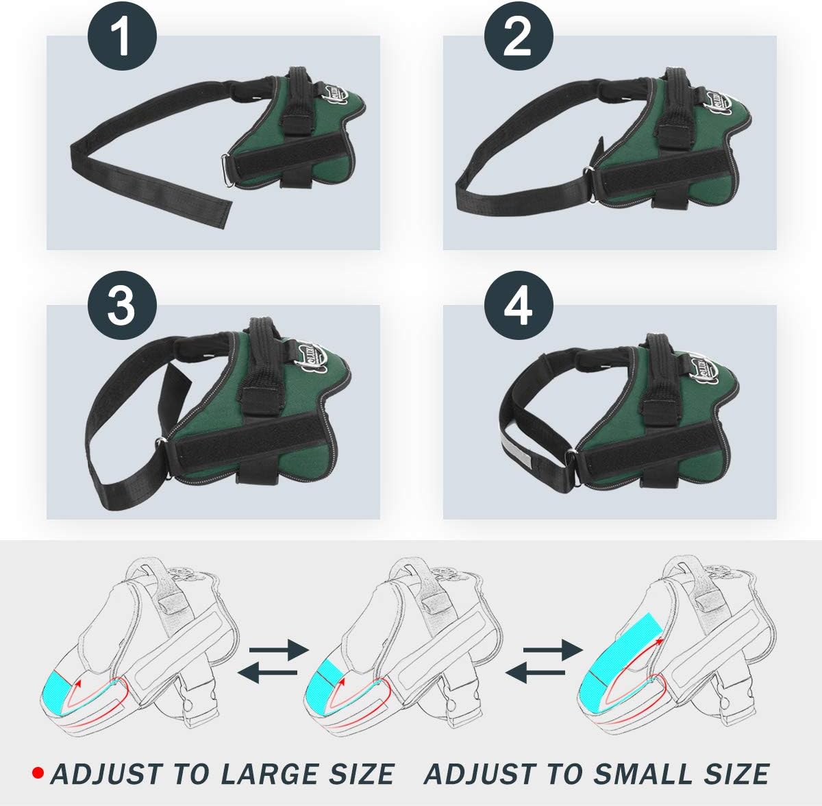 Dog Harness, No-Pull Reflective Dog Vest, Breathable Adjustable Pet Harness with Handle for Outdoor Walking - No More Pulling, Tugging or Choking (Blue, S)