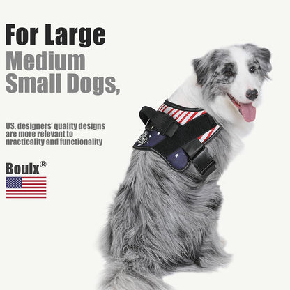 Dog Harness, No-Pull Reflective Dog Vest, Breathable Adjustable Pet Harness with Handle for Outdoor Walking - No More Pulling, Tugging or Choking (Blue, S)