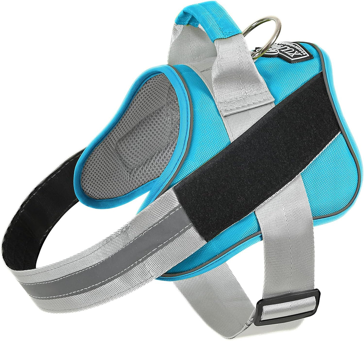 Dog Harness, No-Pull Reflective Dog Vest, Breathable Adjustable Pet Harness with Handle for Outdoor Walking - No More Pulling, Tugging or Choking (Blue, S)