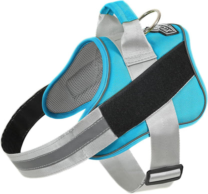 Dog Harness, No-Pull Reflective Dog Vest, Breathable Adjustable Pet Harness with Handle for Outdoor Walking - No More Pulling, Tugging or Choking (Blue, S)