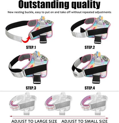 Dog Harness, No-Pull Reflective Dog Vest, Breathable Adjustable Pet Harness with Handle for Outdoor Walking - No More Pulling, Tugging or Choking (Blue, S)