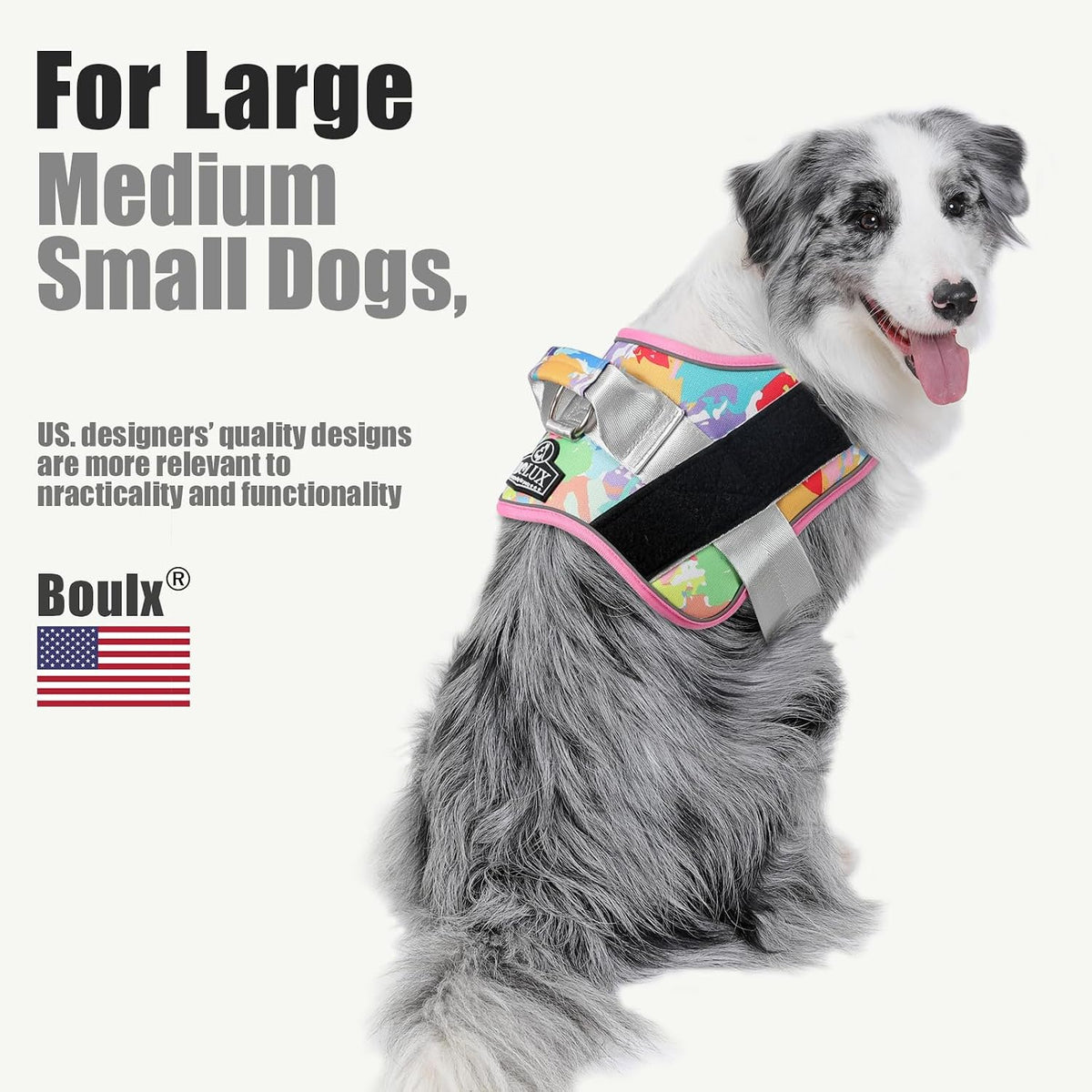 Dog Harness, No-Pull Reflective Dog Vest, Breathable Adjustable Pet Harness with Handle for Outdoor Walking - No More Pulling, Tugging or Choking (Blue, S)