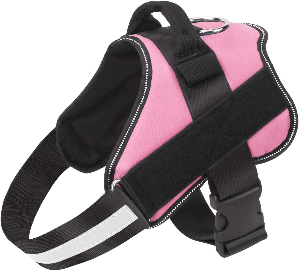 Dog Harness, No-Pull Reflective Dog Vest, Breathable Adjustable Pet Harness with Handle for Outdoor Walking - No More Pulling, Tugging or Choking (Blue, S)