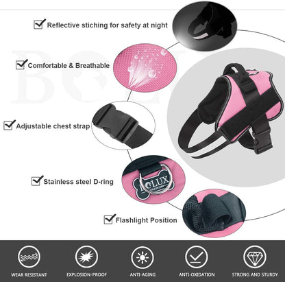 Dog Harness, No-Pull Reflective Dog Vest, Breathable Adjustable Pet Harness with Handle for Outdoor Walking - No More Pulling, Tugging or Choking (Blue, S)