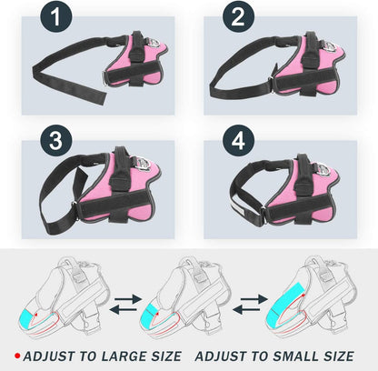 Dog Harness, No-Pull Reflective Dog Vest, Breathable Adjustable Pet Harness with Handle for Outdoor Walking - No More Pulling, Tugging or Choking (Blue, S)