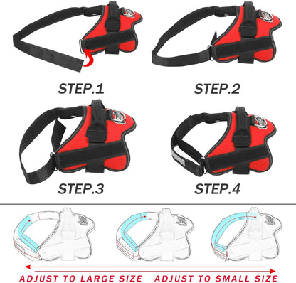 Dog Harness, No-Pull Reflective Dog Vest, Breathable Adjustable Pet Harness with Handle for Outdoor Walking - No More Pulling, Tugging or Choking (Blue, S)