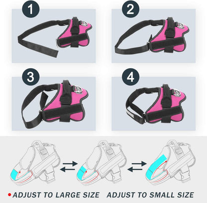 Dog Harness, No-Pull Reflective Dog Vest, Breathable Adjustable Pet Harness with Handle for Outdoor Walking - No More Pulling, Tugging or Choking (Blue, S)
