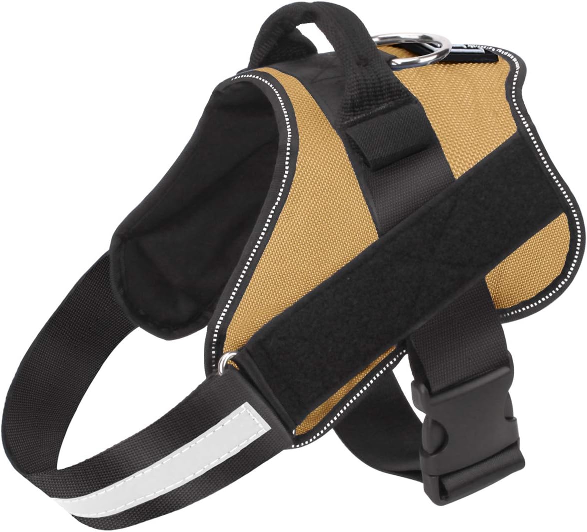 Dog Harness, No-Pull Reflective Dog Vest, Breathable Adjustable Pet Harness with Handle for Outdoor Walking - No More Pulling, Tugging or Choking (Blue, S)