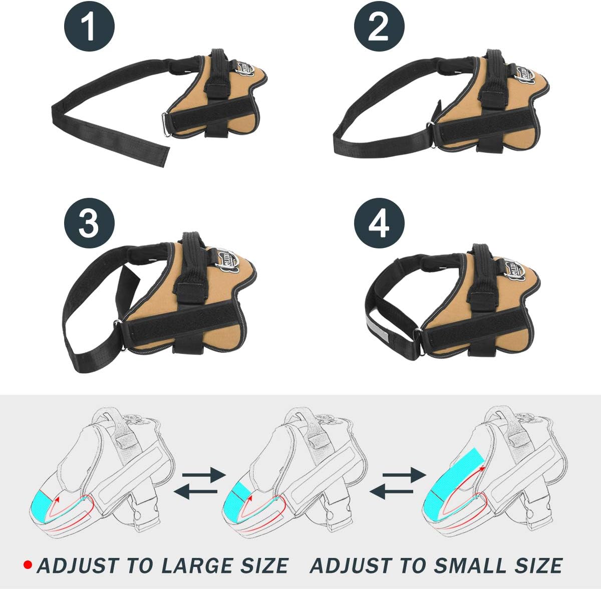 Dog Harness, No-Pull Reflective Dog Vest, Breathable Adjustable Pet Harness with Handle for Outdoor Walking - No More Pulling, Tugging or Choking (Blue, S)