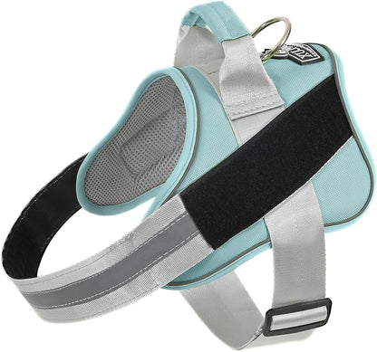 Dog Harness, No-Pull Reflective Dog Vest, Breathable Adjustable Pet Harness with Handle for Outdoor Walking - No More Pulling, Tugging or Choking (Blue, S)