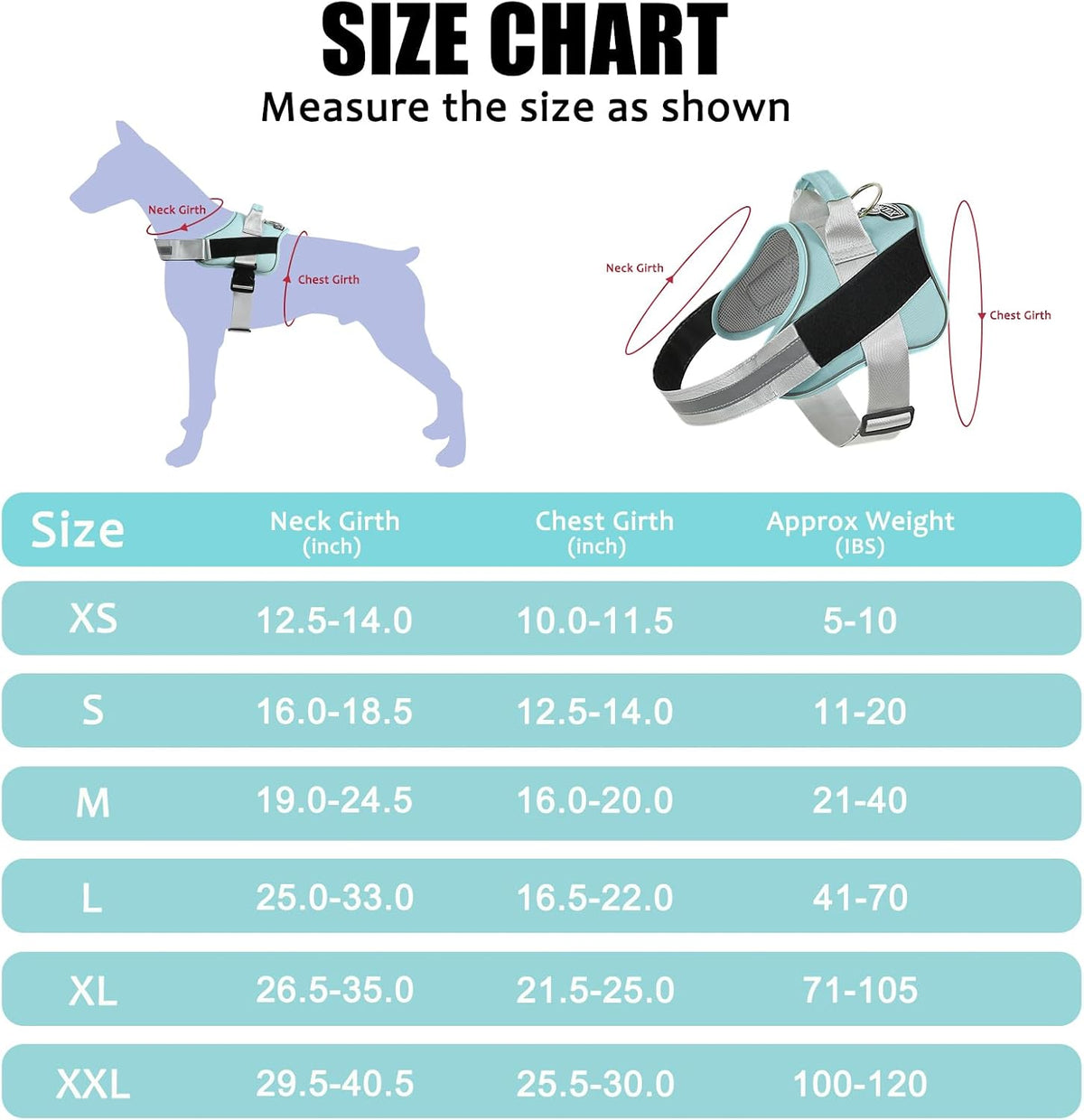 Dog Harness, No-Pull Reflective Dog Vest, Breathable Adjustable Pet Harness with Handle for Outdoor Walking - No More Pulling, Tugging or Choking (Blue, S)