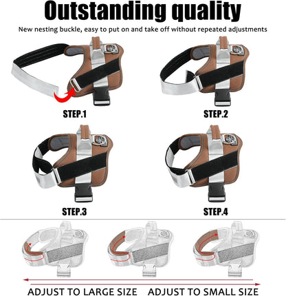 Dog Harness, No-Pull Reflective Dog Vest, Breathable Adjustable Pet Harness with Handle for Outdoor Walking - No More Pulling, Tugging or Choking (Blue, S)